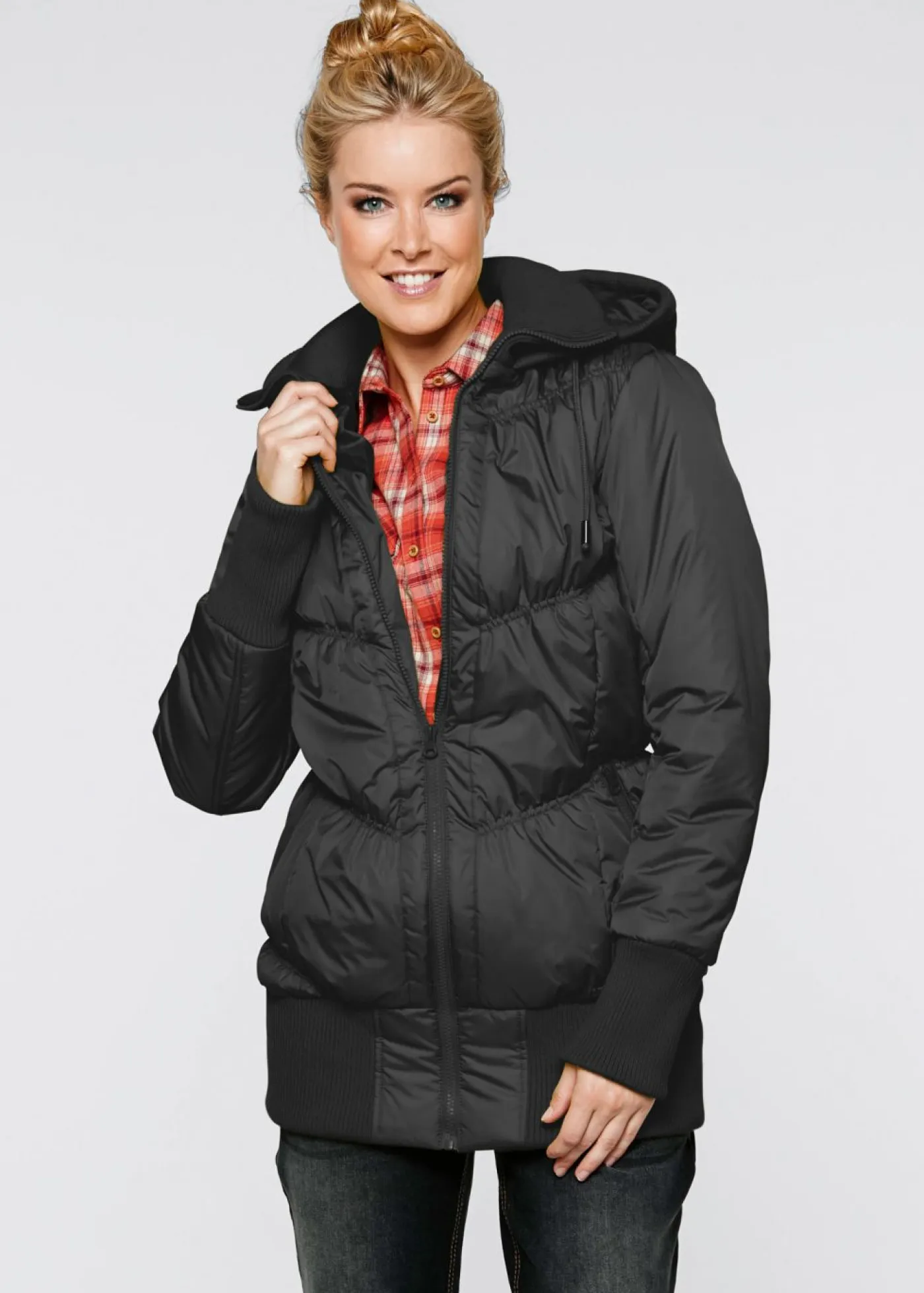 Best Abrigo acolchado con cinturilla cómoda ancha y capucha Mujer Chaquetas Y Abrigos