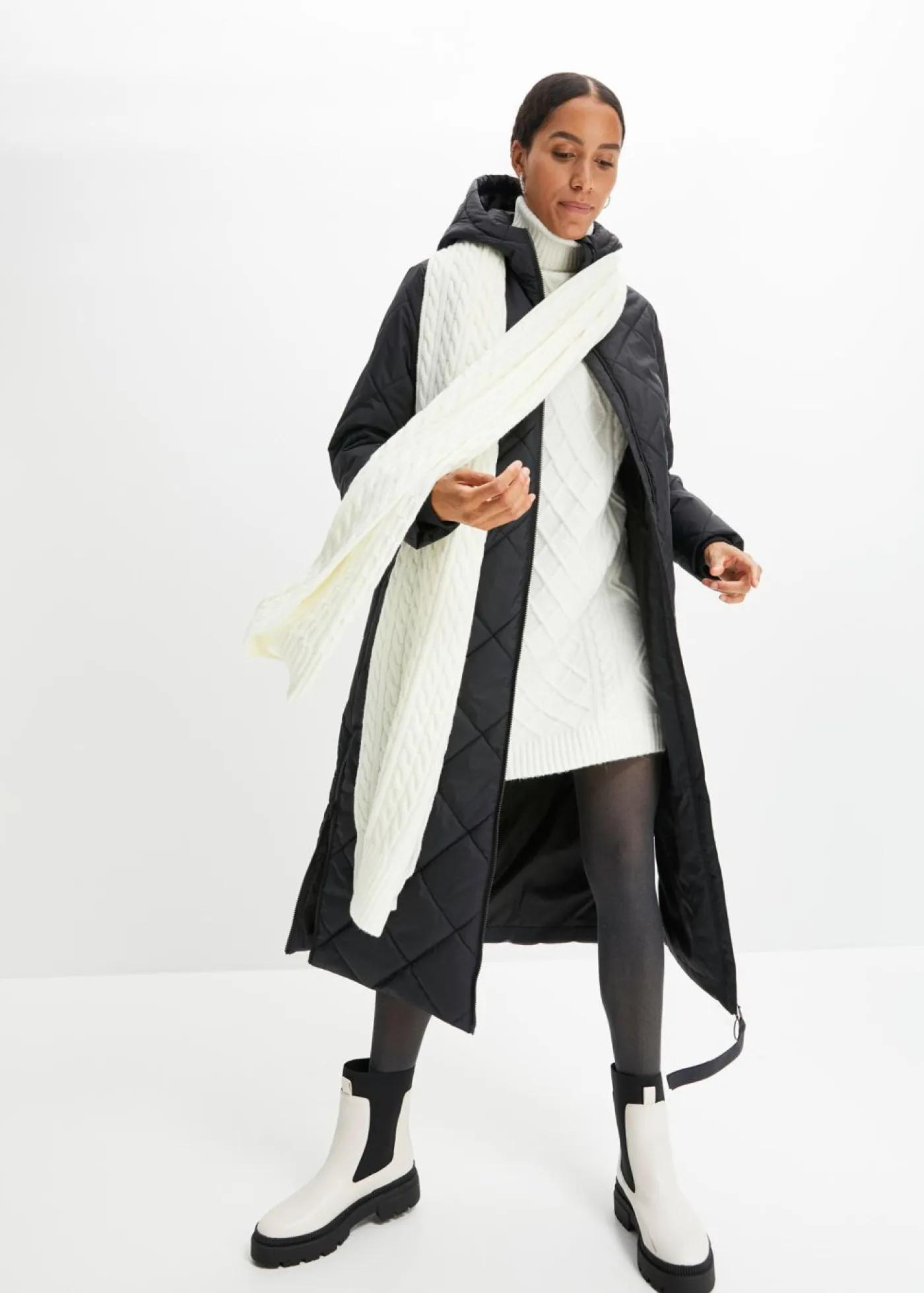 Outlet Abrigo acolchado y guateado, largo y con capucha Mujer Chaquetas Y Abrigos