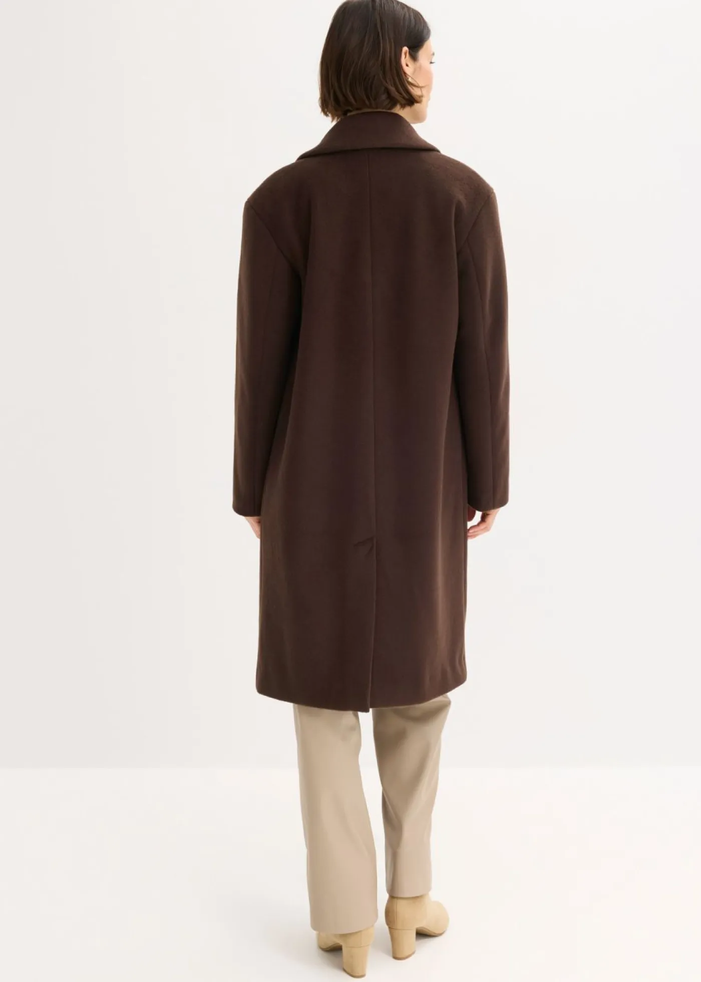 New Abrigo corto con aspecto de lana Mujer Chaquetas Y Abrigos