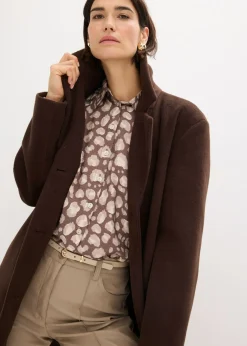 New Abrigo corto con aspecto de lana Mujer Chaquetas Y Abrigos
