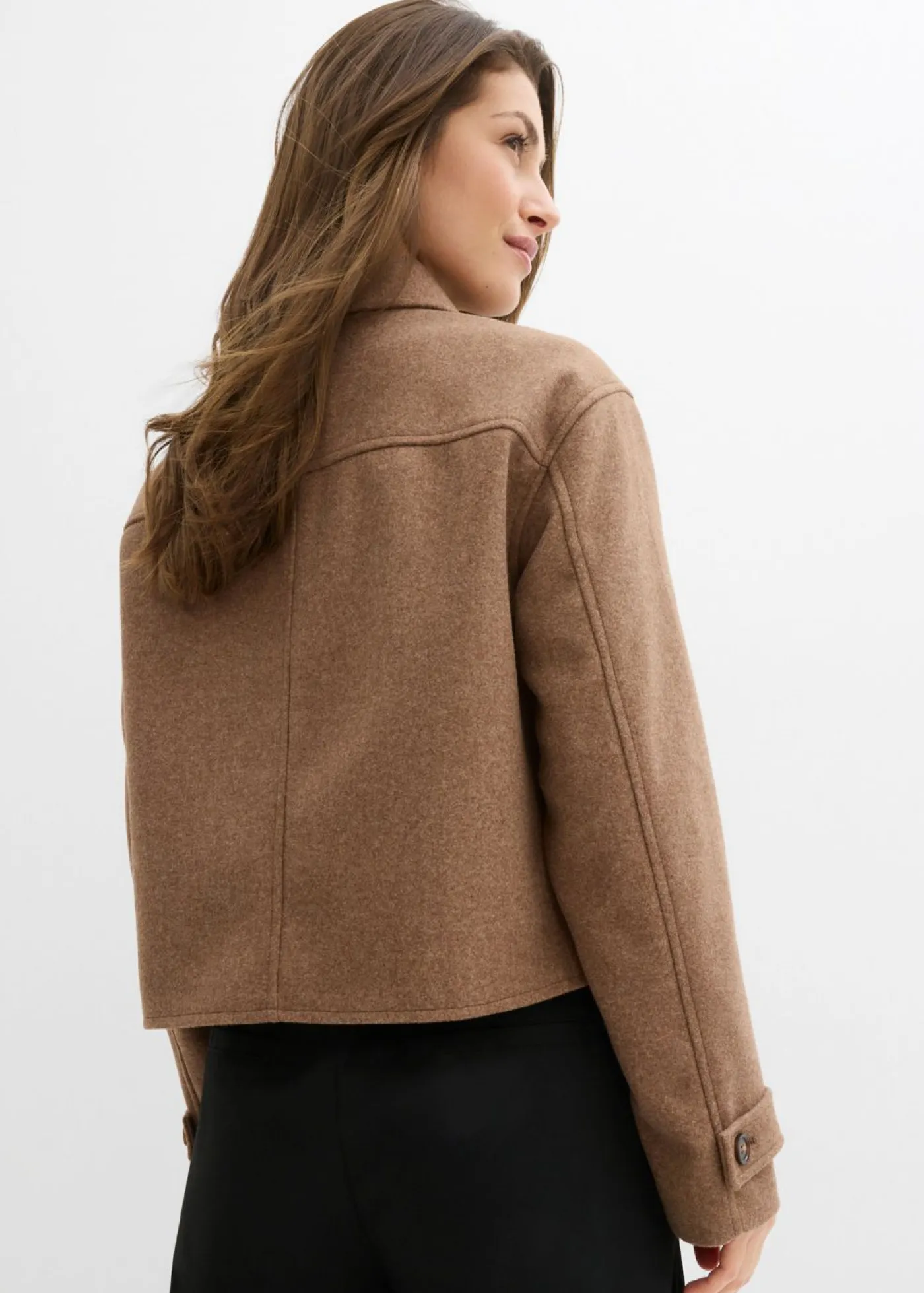 Best Abrigo corto con aspecto de lana Mujer Chaquetas Y Abrigos|Novedades