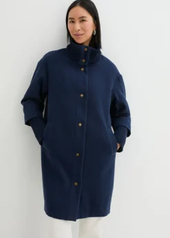 New Abrigo corto con aspecto de lana Mujer Chaquetas Y Abrigos