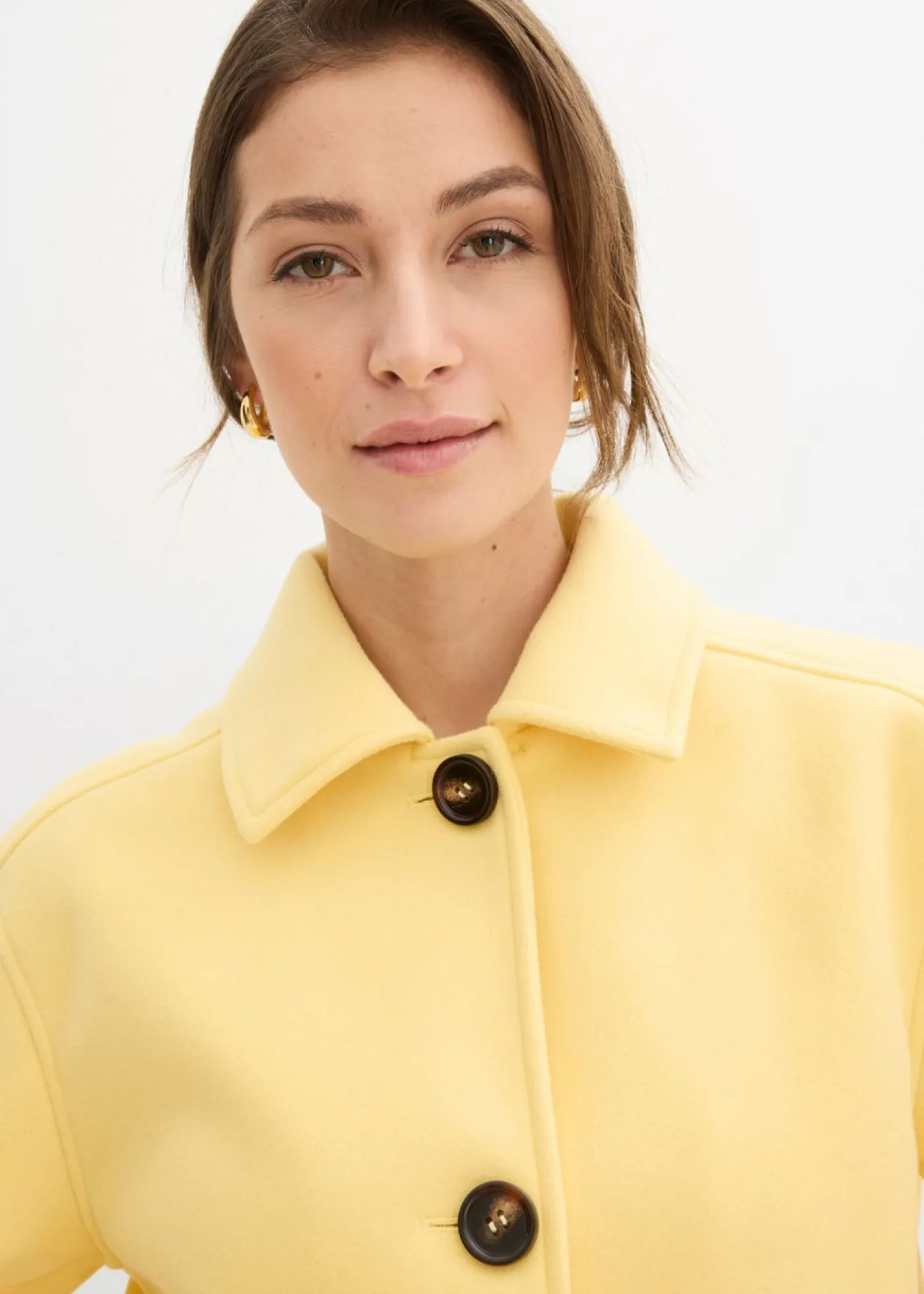 Online Abrigo corto con aspecto de lana Mujer Chaquetas Y Abrigos|Novedades