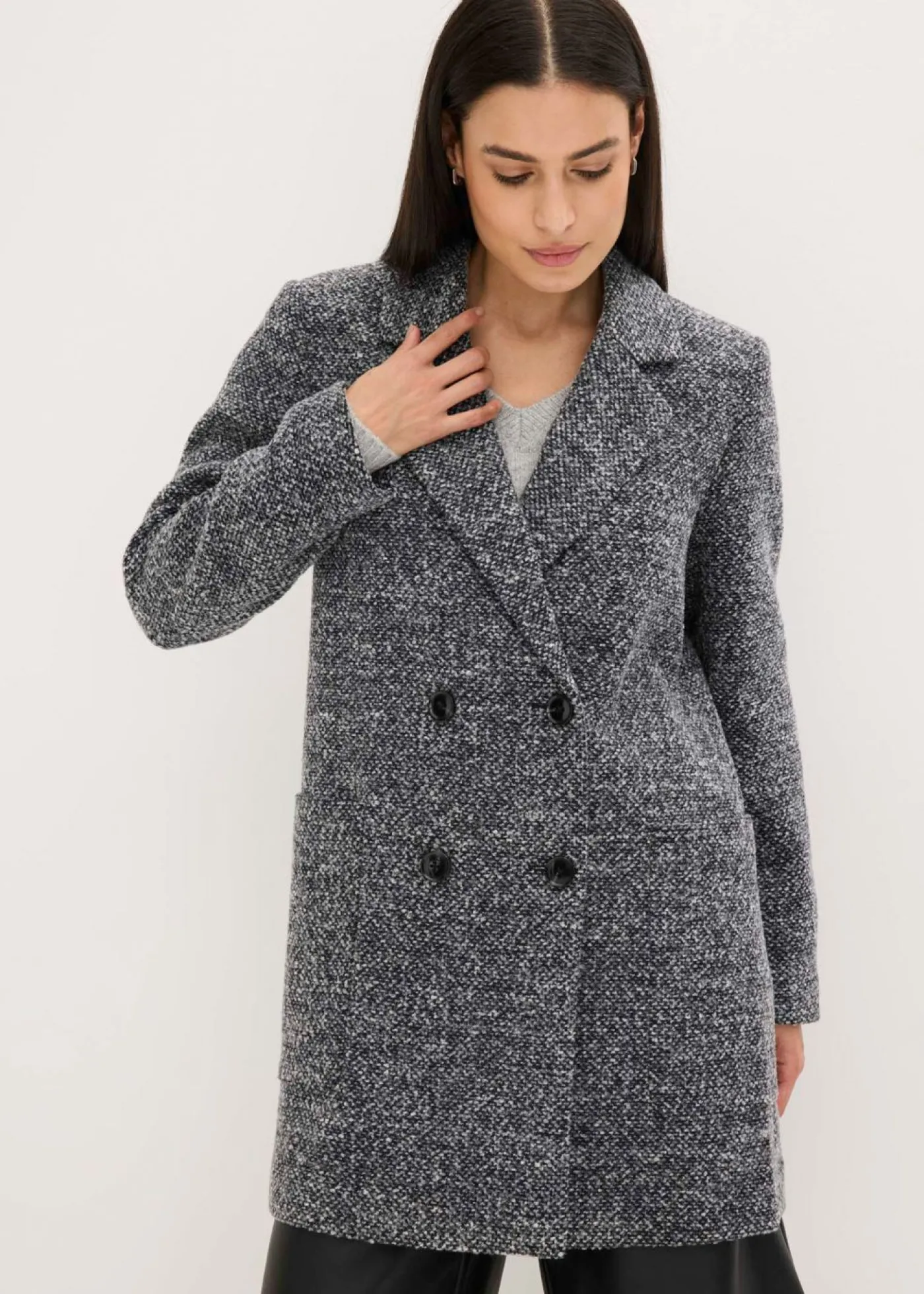 Hot Abrigo corto con aspecto de lana Mujer Chaquetas Y Abrigos