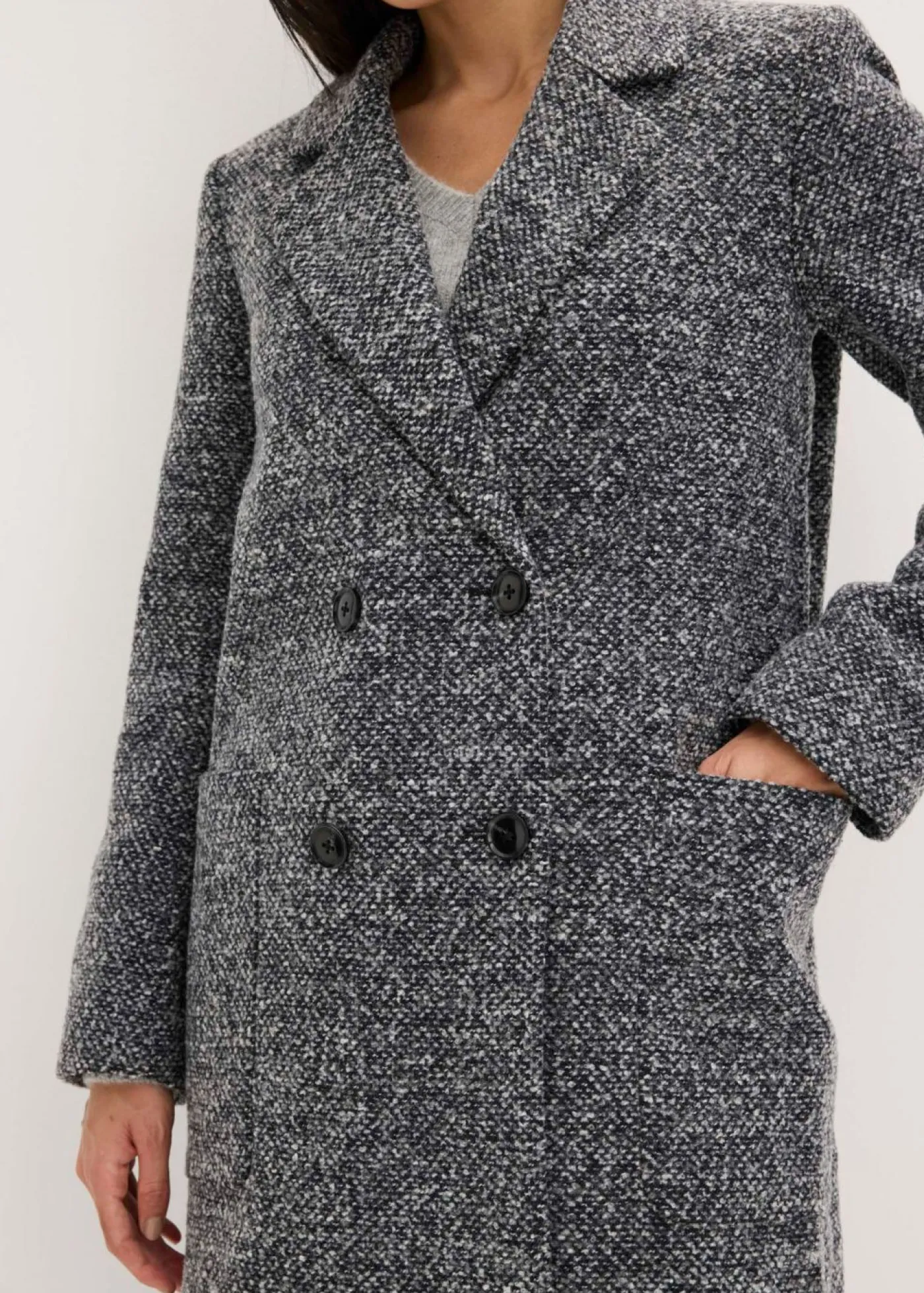 Hot Abrigo corto con aspecto de lana Mujer Chaquetas Y Abrigos