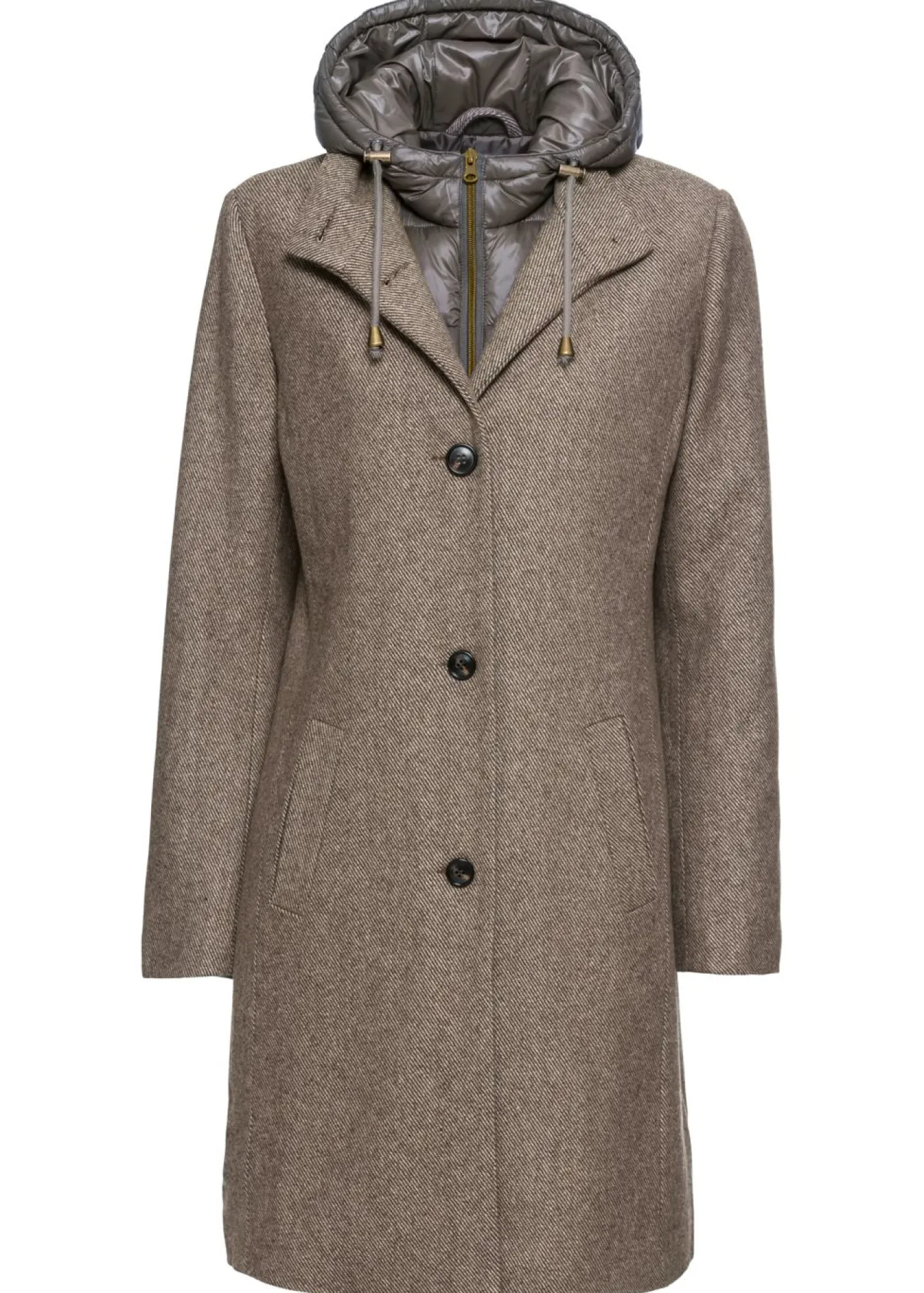 Best Abrigo corto de invierno con aspecto de lana y diseño 2 en 1 Mujer Chaquetas Y Abrigos