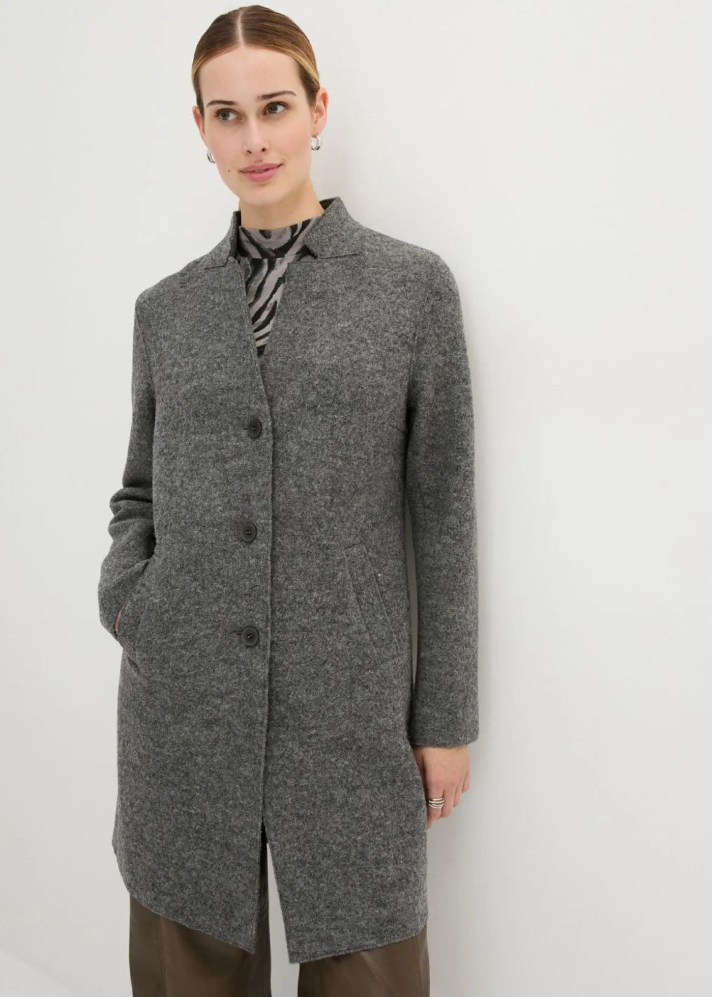 Outlet Abrigo corto de lana Mujer Chaquetas Y Abrigos