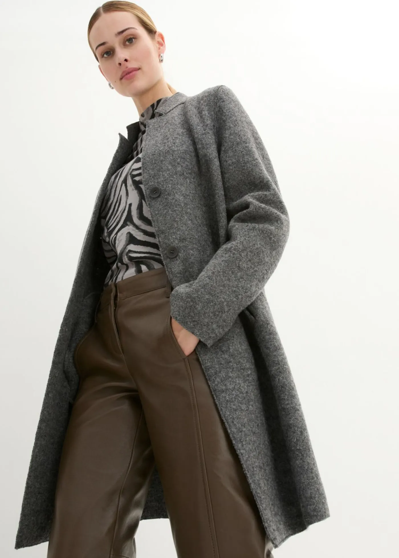 Outlet Abrigo corto de lana Mujer Chaquetas Y Abrigos