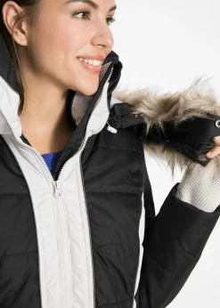 Clearance Abrigo corto para exteriores con pelo sintético y material impermeable Mujer Chaquetas Y Abrigos