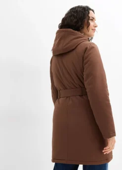 Hot Abrigo corto para exteriores con cinturón, material impermeable y forro de leopardo Mujer Chaquetas Y Abrigos