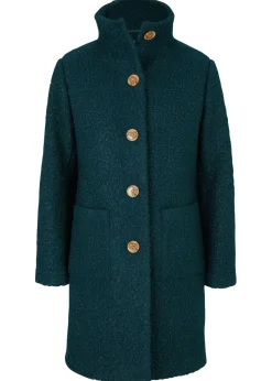 Hot Abrigo de bouclé con bolsillos Mujer Chaquetas Y Abrigos