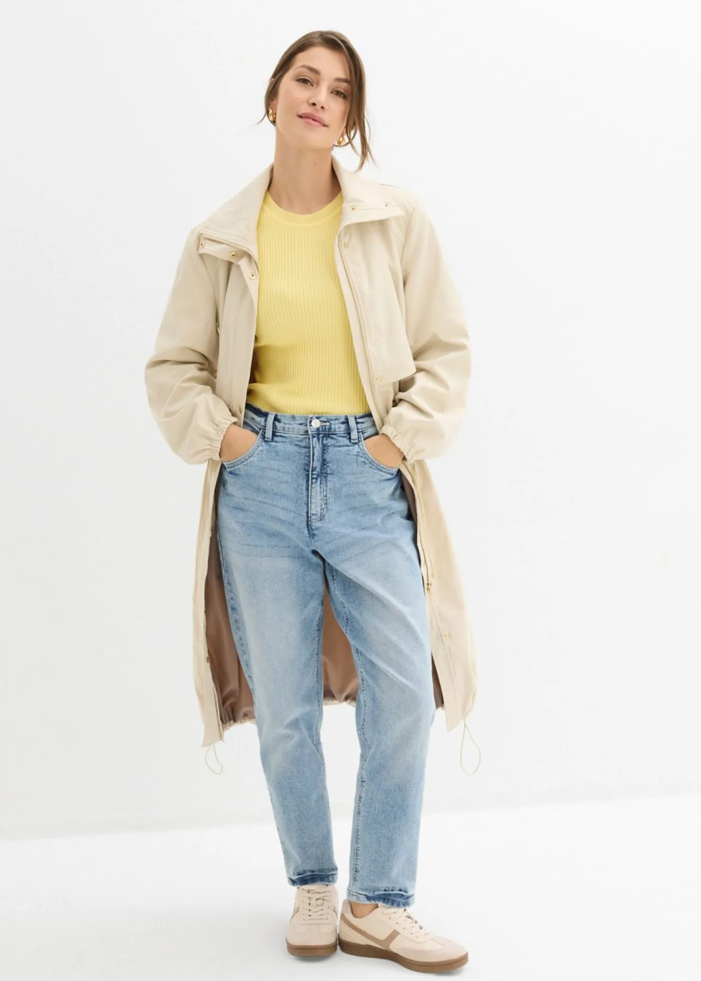 Outlet Abrigo de entretiempo con capucha desmontable Mujer Chaquetas Y Abrigos