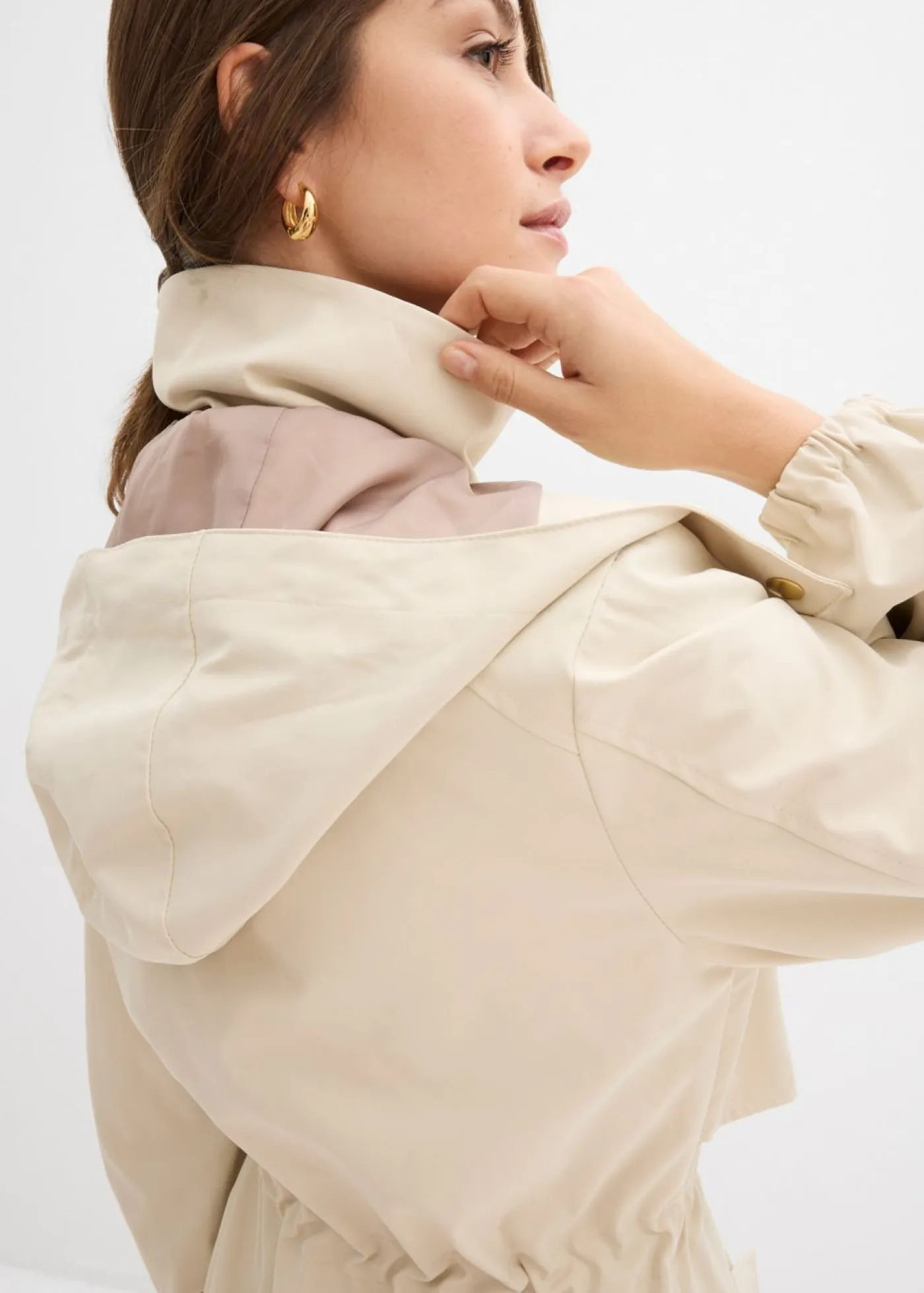 Outlet Abrigo de entretiempo con capucha desmontable Mujer Chaquetas Y Abrigos