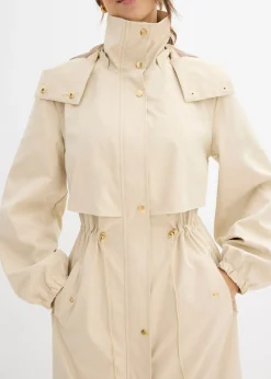 Outlet Abrigo de entretiempo con capucha desmontable Mujer Chaquetas Y Abrigos