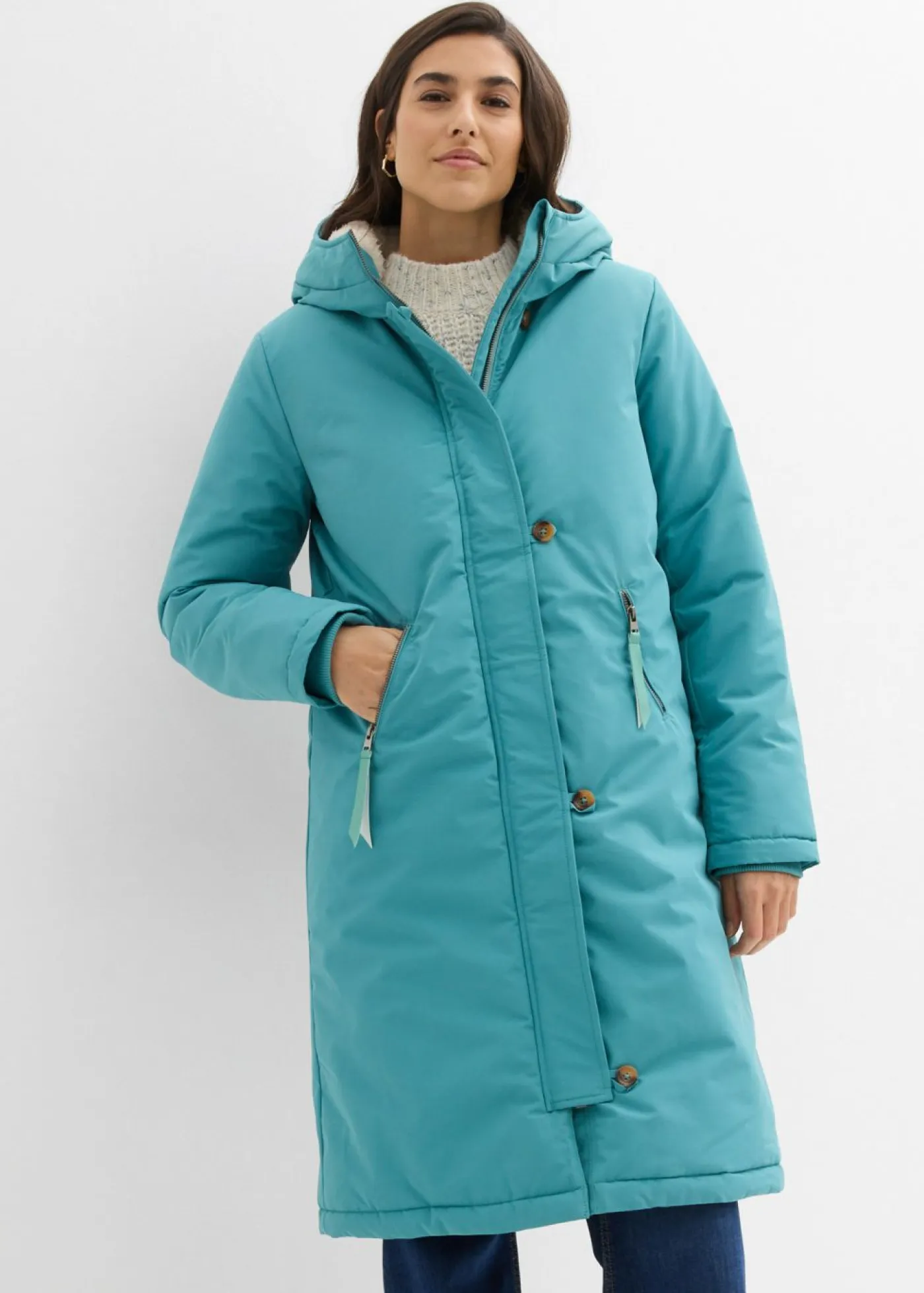 Discount Abrigo de invierno con forro de peluche en la capucha Mujer Chaquetas Y Abrigos