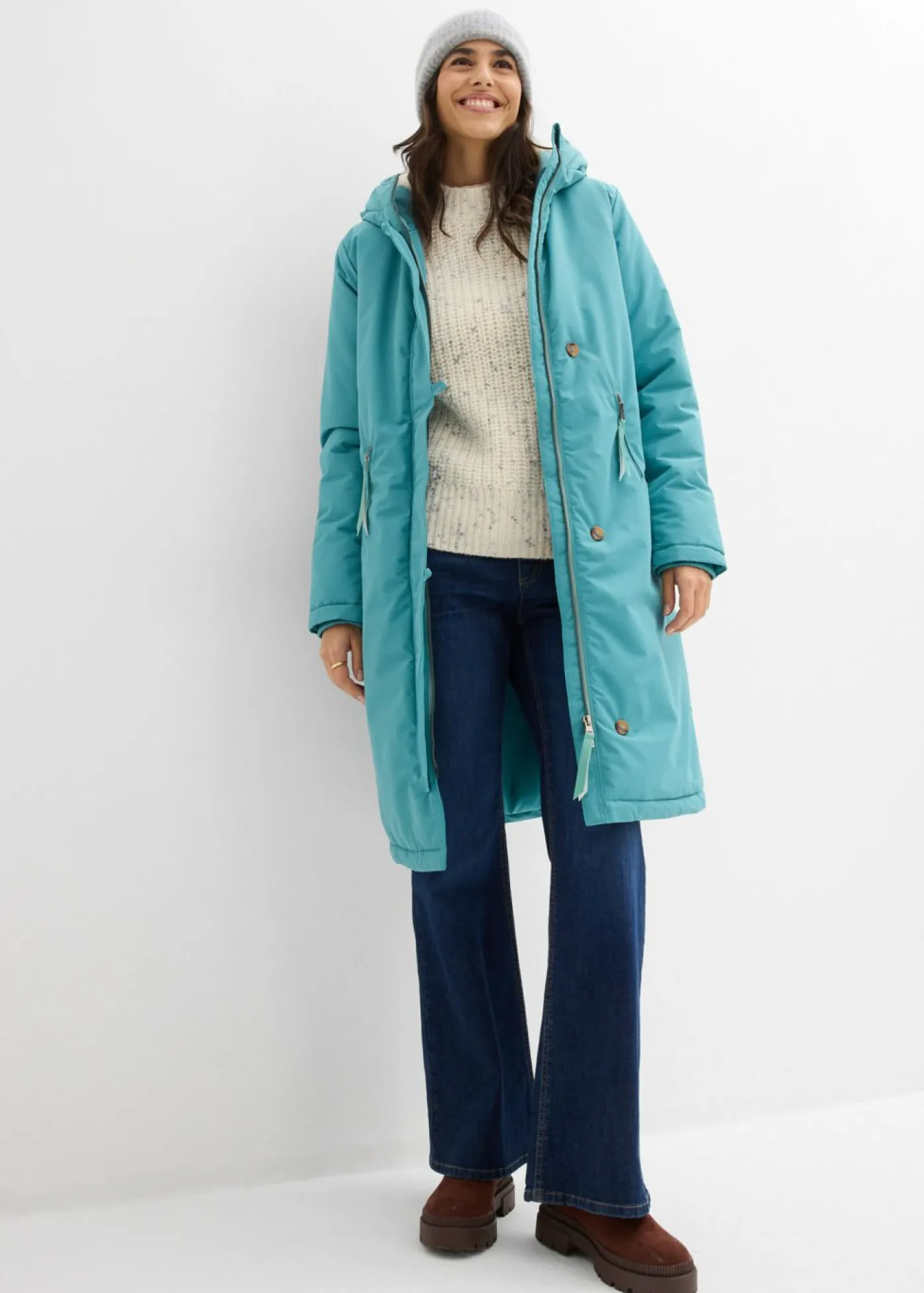Discount Abrigo de invierno con forro de peluche en la capucha Mujer Chaquetas Y Abrigos