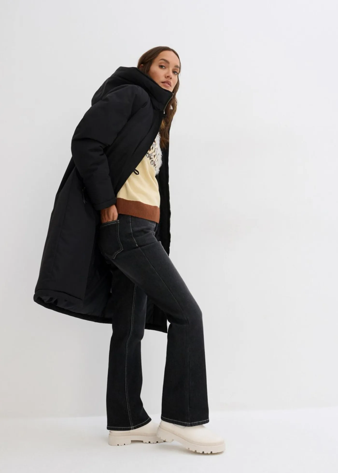 Best Abrigo de invierno con forro de peluche en la capucha Mujer Chaquetas Y Abrigos