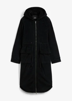 Best Abrigo de pana de algodón puro con capucha de pelo Mujer Chaquetas Y Abrigos