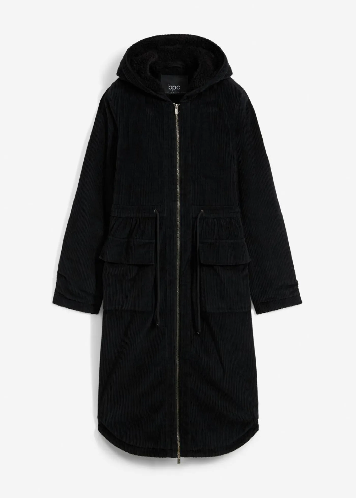 Best Abrigo de pana de algodón puro con capucha de pelo Mujer Chaquetas Y Abrigos