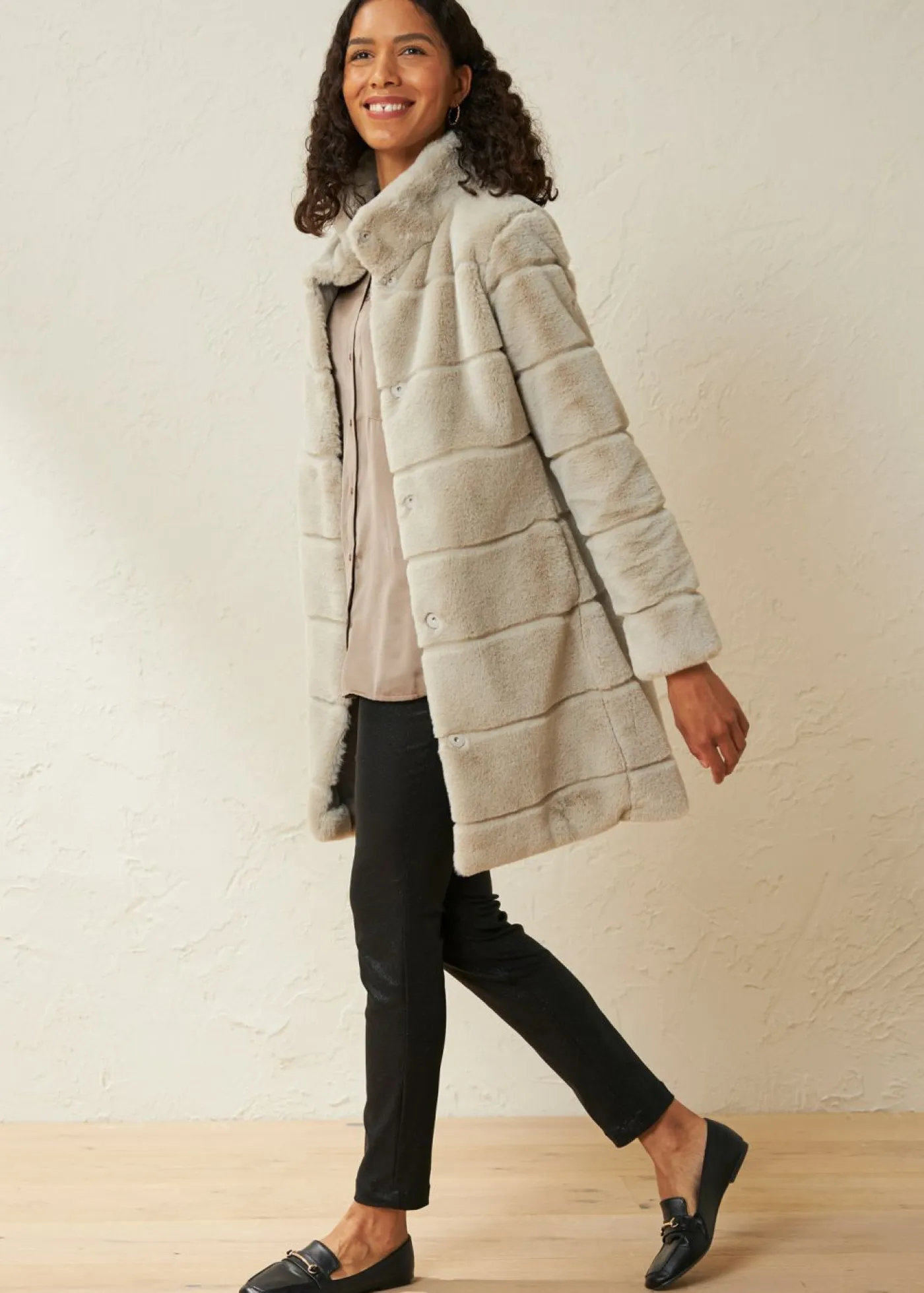 New Abrigo de pelo sintético Mujer Chaquetas Y Abrigos