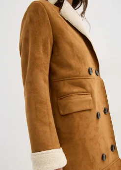 Outlet Abrigo de piel sintética en forro cálido Mujer Chaquetas Y Abrigos