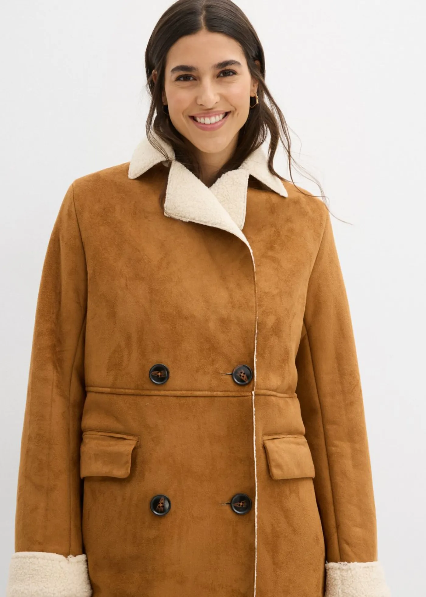 Outlet Abrigo de piel sintética en forro cálido Mujer Chaquetas Y Abrigos