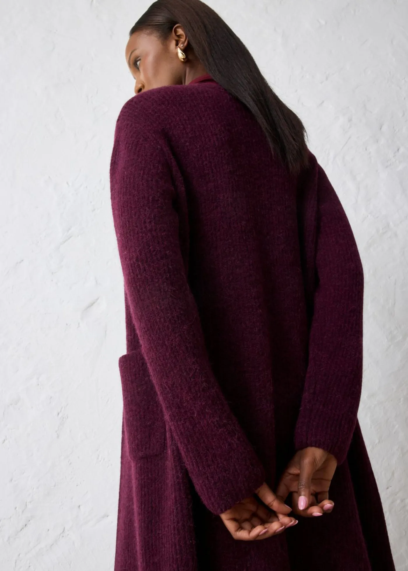 Abrigo de punto con alpaca Mujer Premium|Jerséis