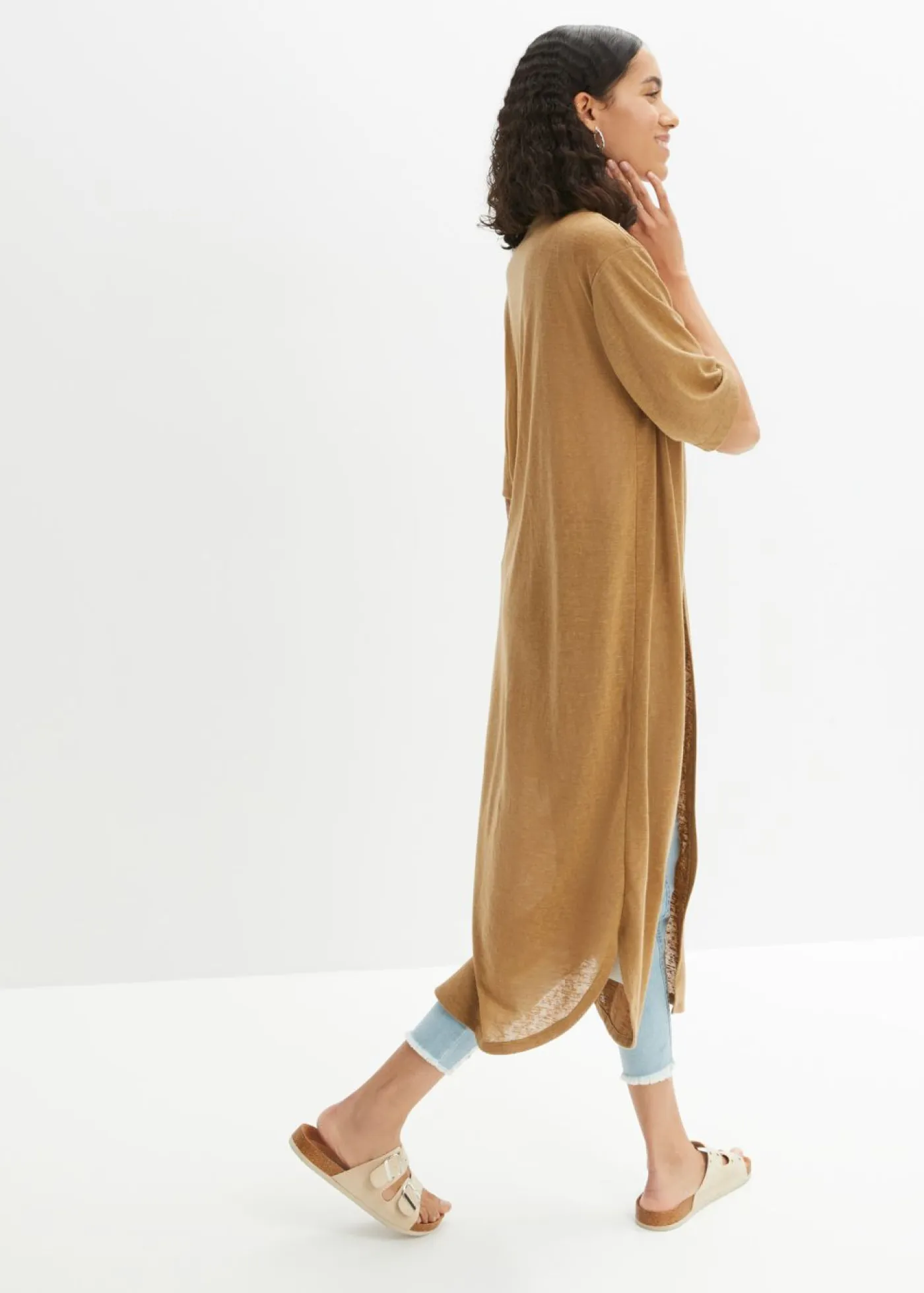 Clearance Abrigo de punto con aspecto de lino Mujer Jerséis|Ropa De Punto