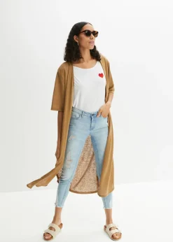 Clearance Abrigo de punto con aspecto de lino Mujer Jerséis|Ropa De Punto