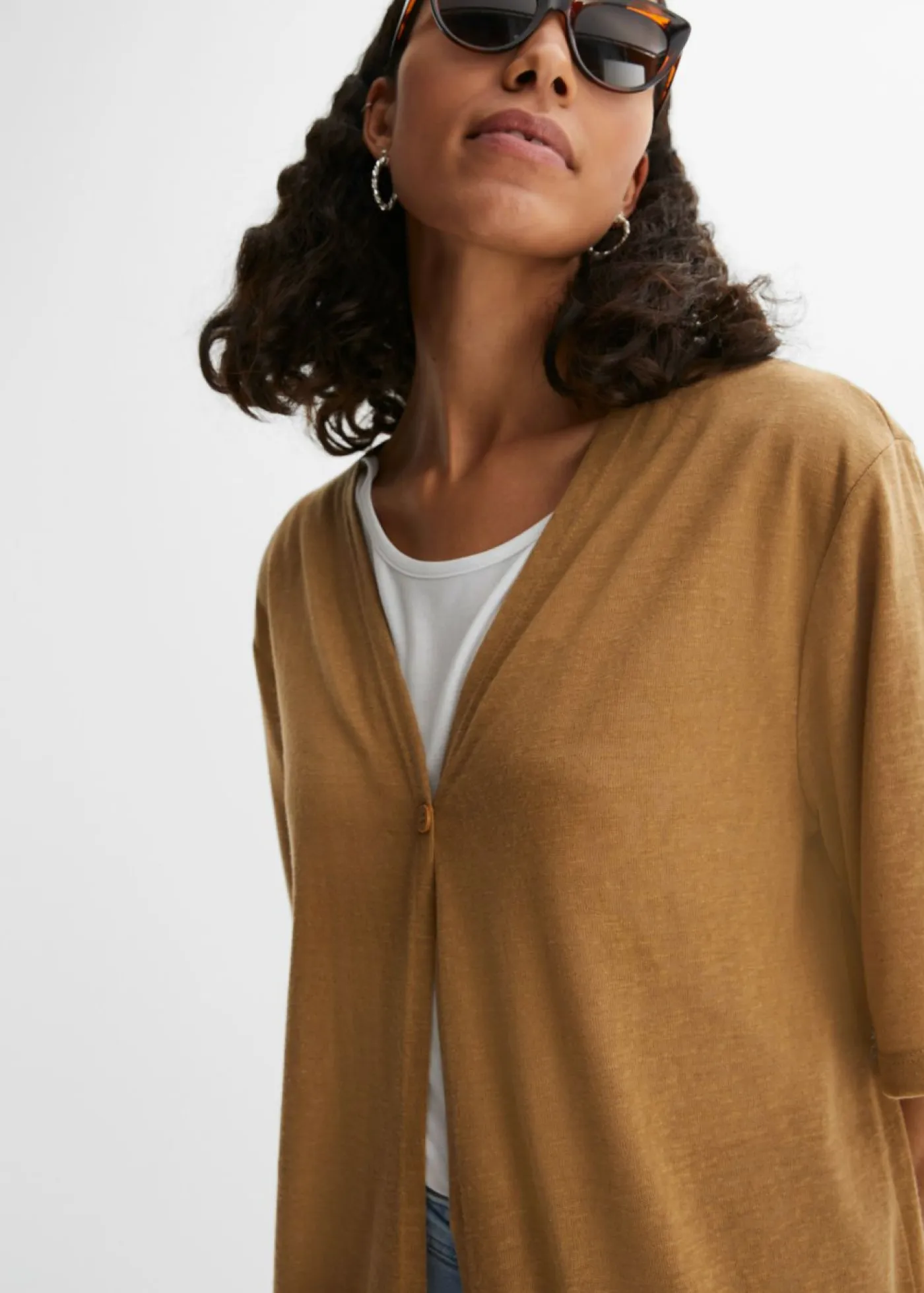 Clearance Abrigo de punto con aspecto de lino Mujer Jerséis|Ropa De Punto