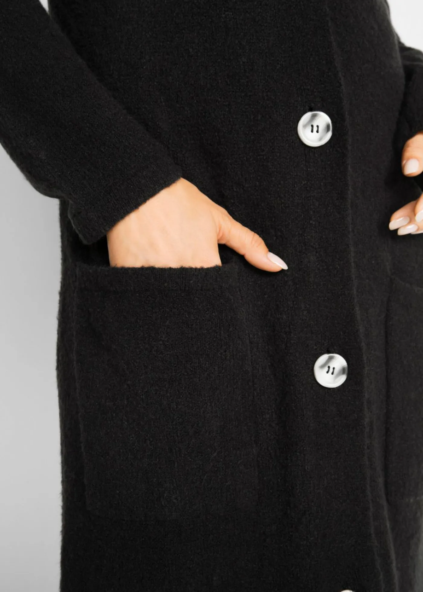 Clearance Abrigo de punto con bolsillos de parche Mujer Jerséis|Ropa De Punto