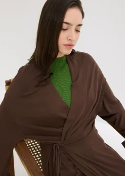 Outlet Abrigo de punto de mezcla de viscosa suave Mujer Jerséis|Ropa De Punto