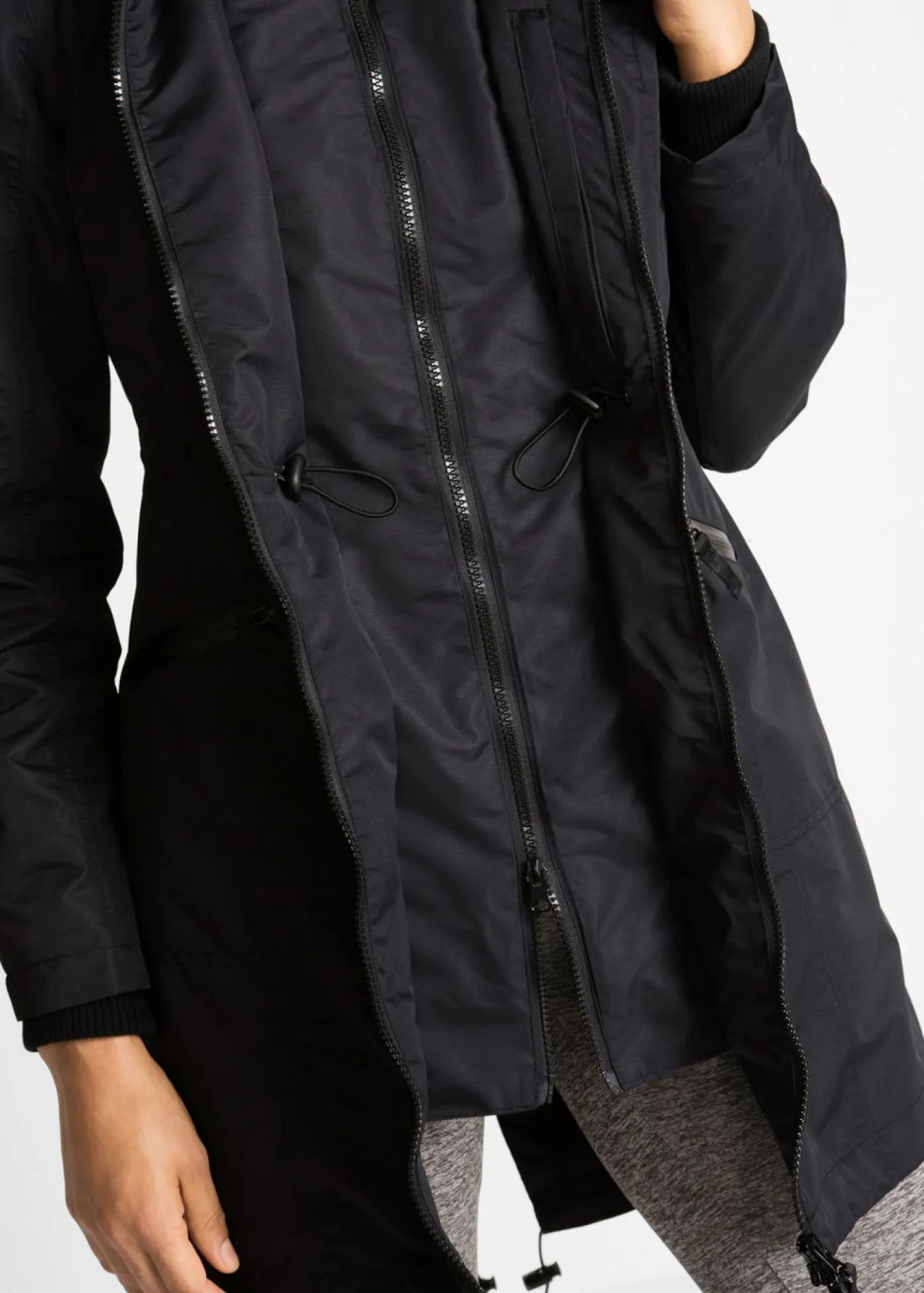 Abrigo funcional de entretiempo con capucha, aspecto 2 en 1, impermeable Mujer Chaquetas Y Abrigos