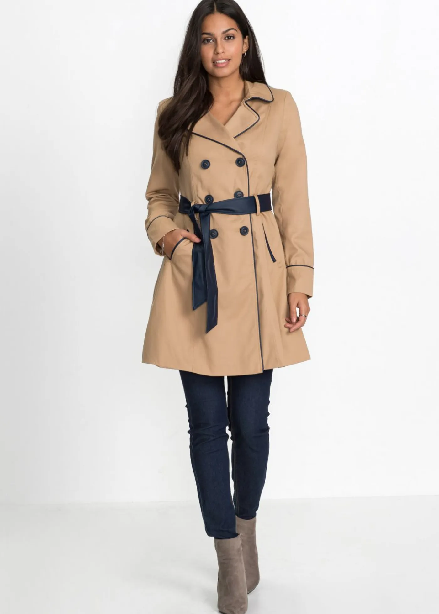 New Abrigo gabardina de doble botonadura Mujer Chaquetas Y Abrigos