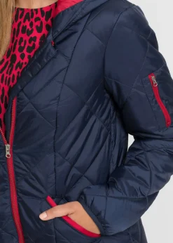 New Abrigo guateado en dos colores Mujer Chaquetas Y Abrigos
