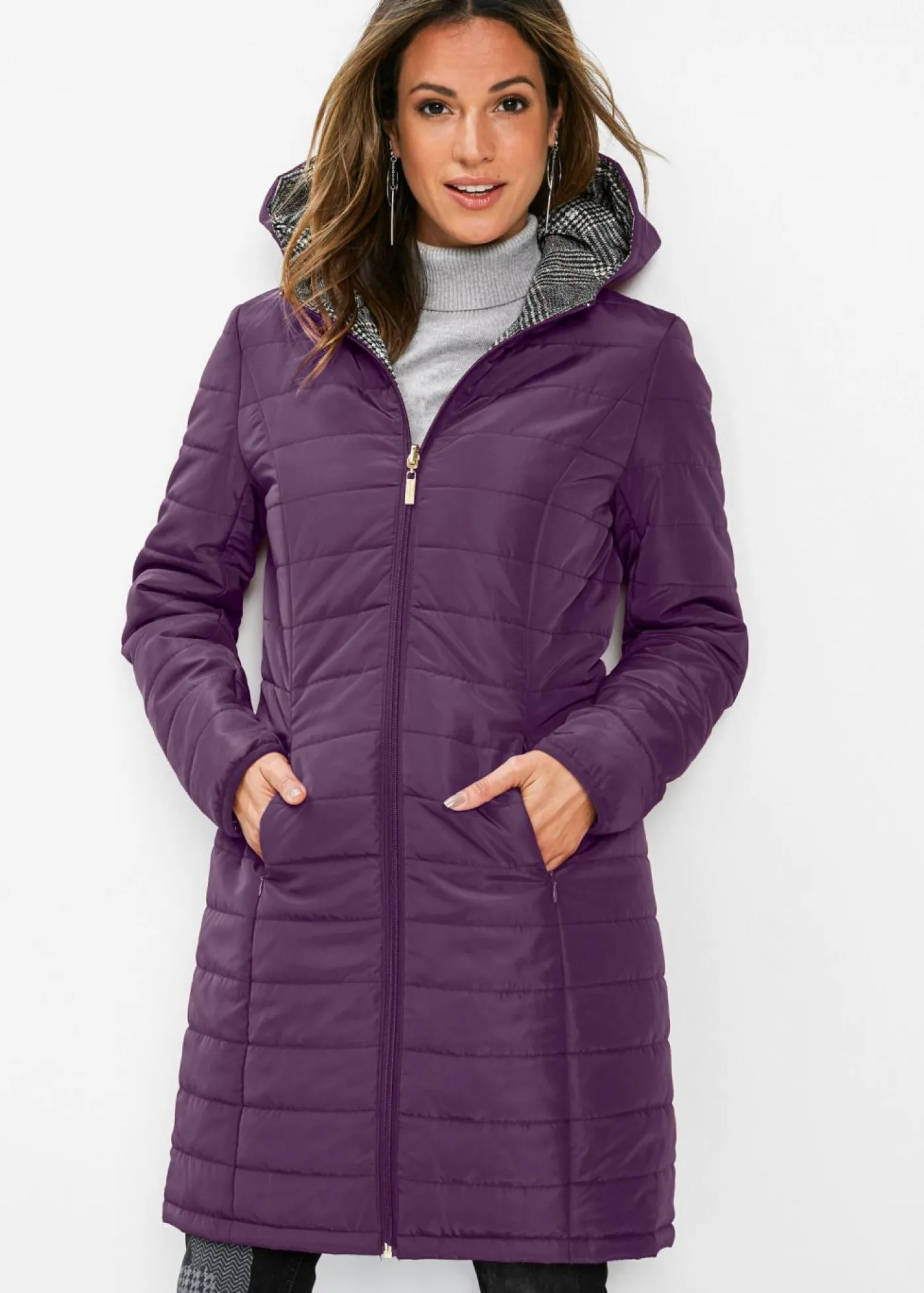 Outlet Abrigo guateado reversible Mujer Chaquetas Y Abrigos