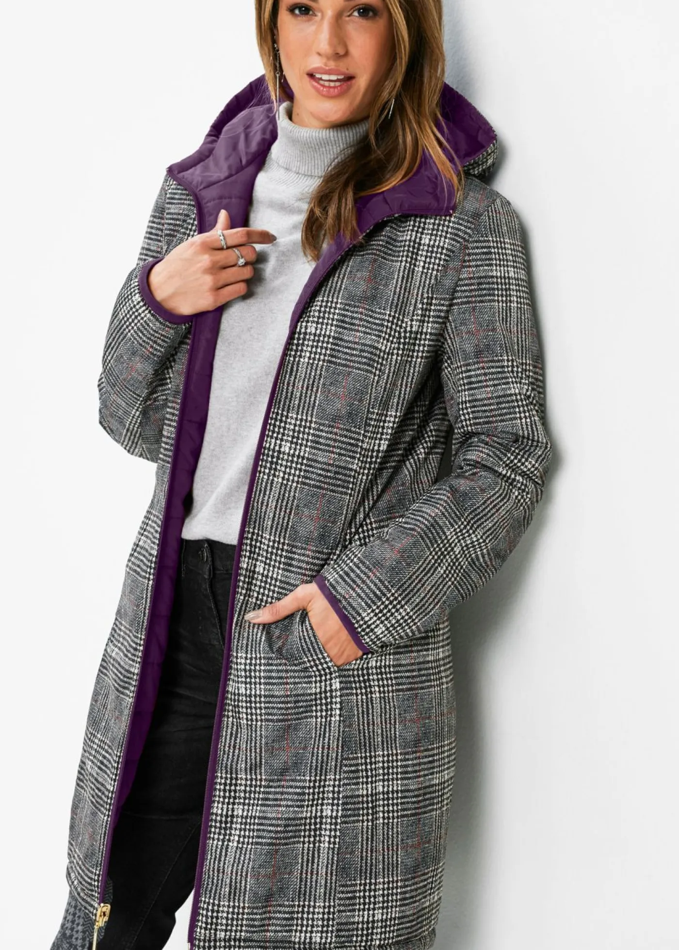 Outlet Abrigo guateado reversible Mujer Chaquetas Y Abrigos