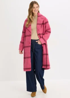 Outlet Abrigo holgado con aspecto de lana Mujer Chaquetas Y Abrigos