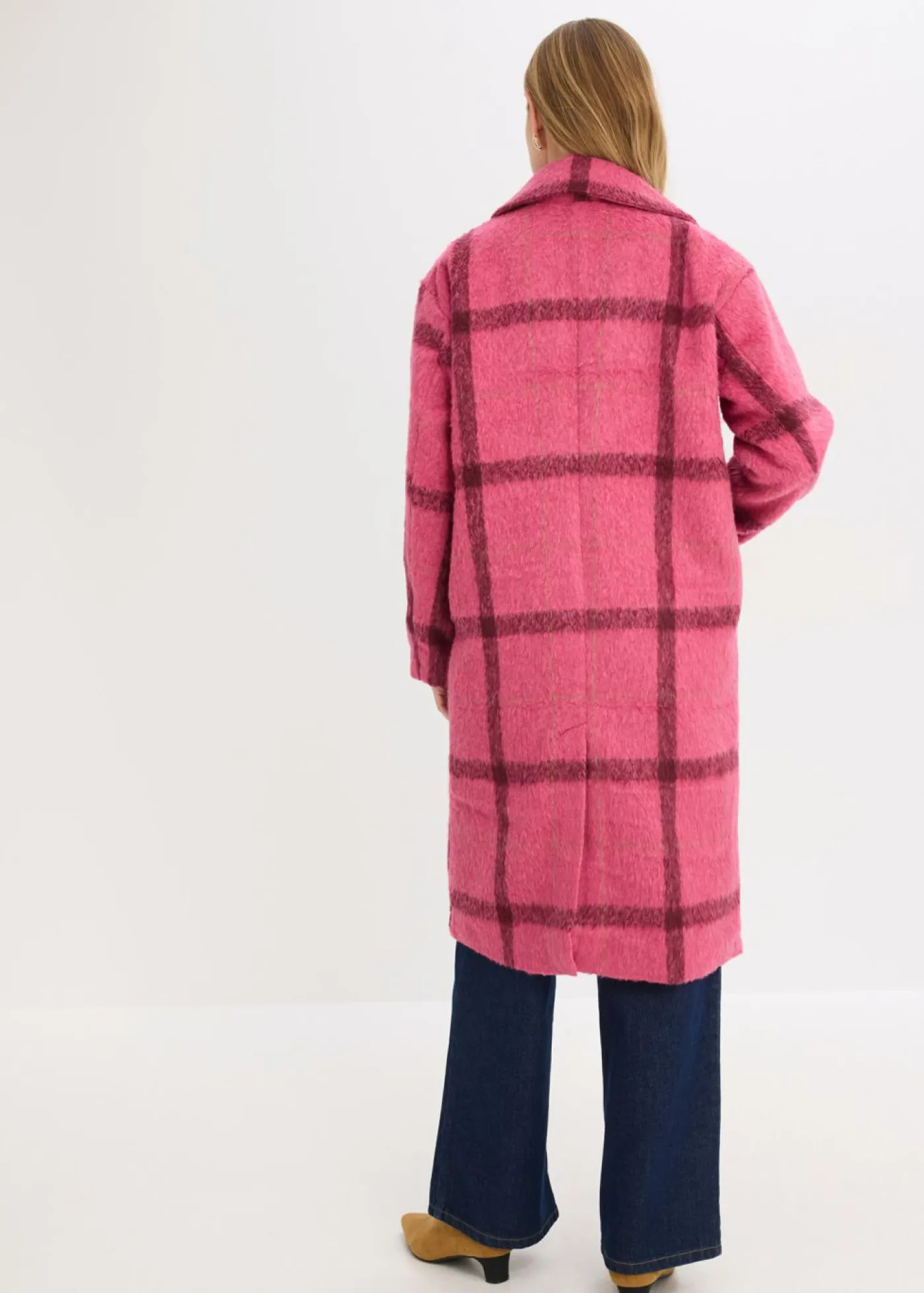 Outlet Abrigo holgado con aspecto de lana Mujer Chaquetas Y Abrigos