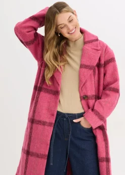 Outlet Abrigo holgado con aspecto de lana Mujer Chaquetas Y Abrigos