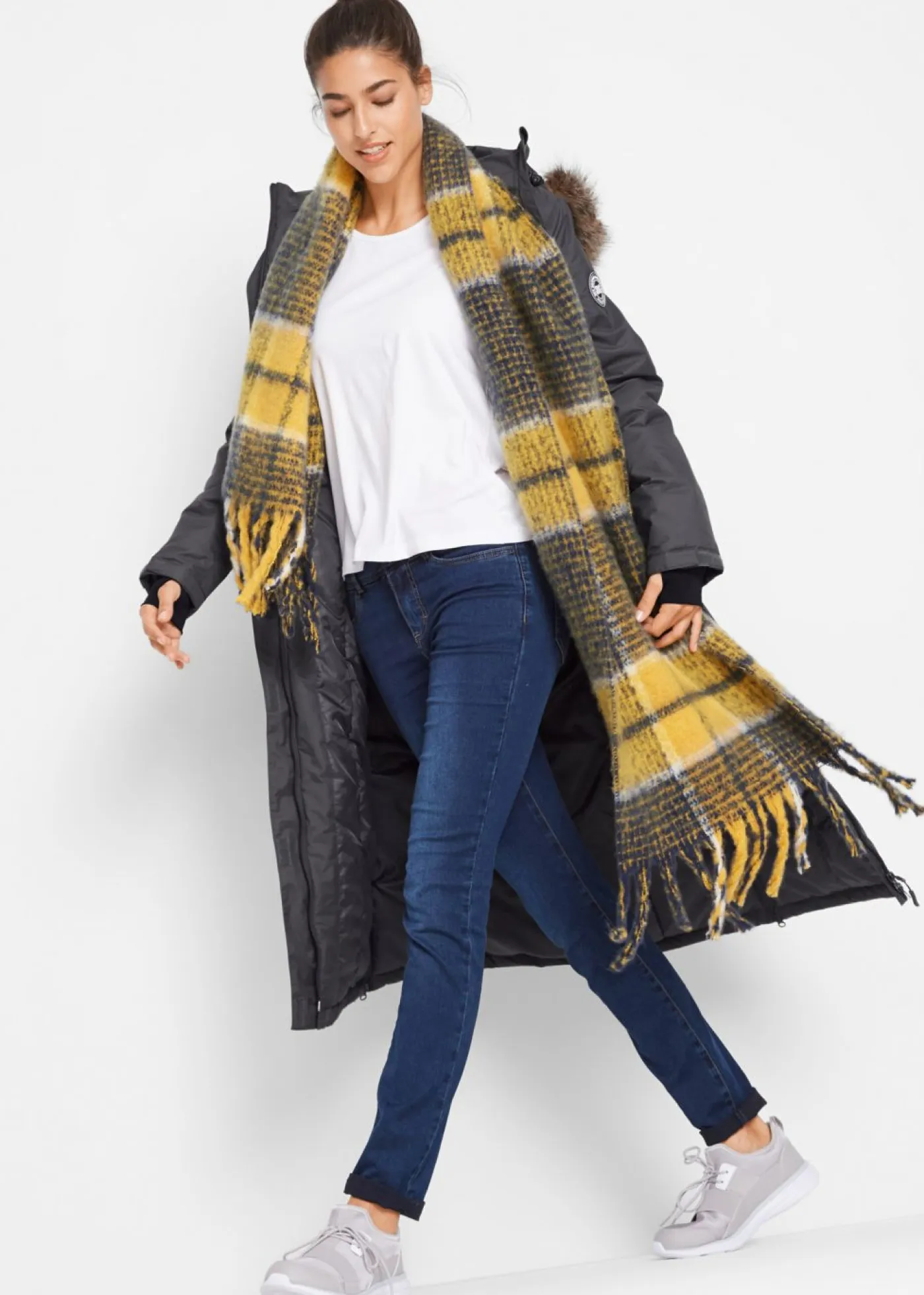 Outlet Abrigo impermeable para exteriores con pelo sintético Mujer Chaquetas Y Abrigos