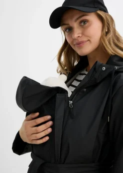 Hot Abrigo impermeable y cortavientos 3 en 1 premamá y de porteo con dos insertos Mujer Premamá