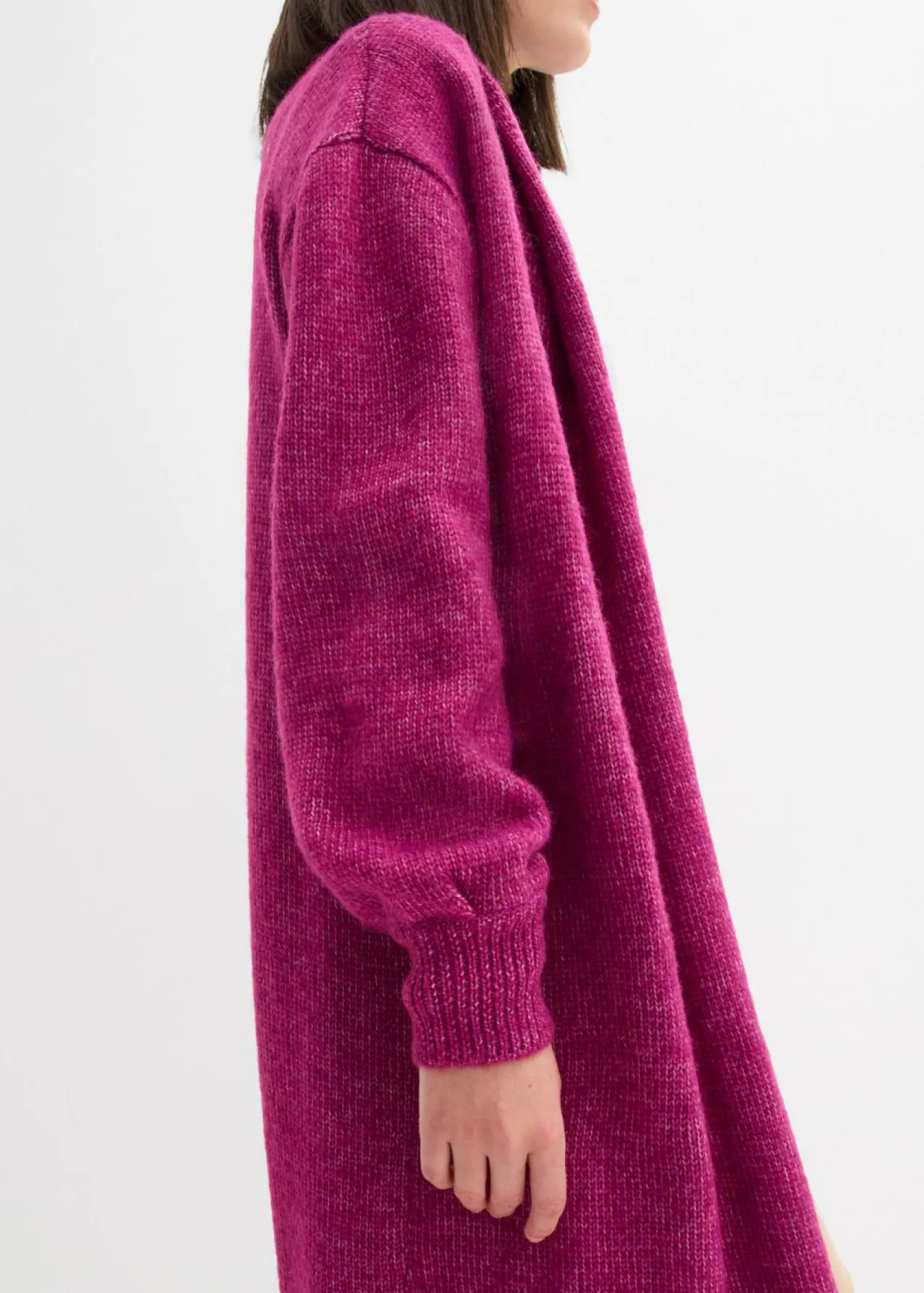 Clearance Abrigo largo de punto con acabado hairy Mujer Jerséis|Ropa De Punto