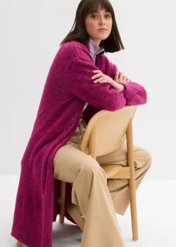 Clearance Abrigo largo de punto con acabado hairy Mujer Jerséis|Ropa De Punto