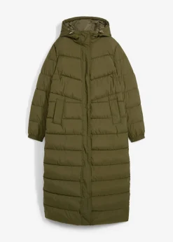 Clearance Abrigo largo guateado con capucha Mujer Chaquetas Y Abrigos