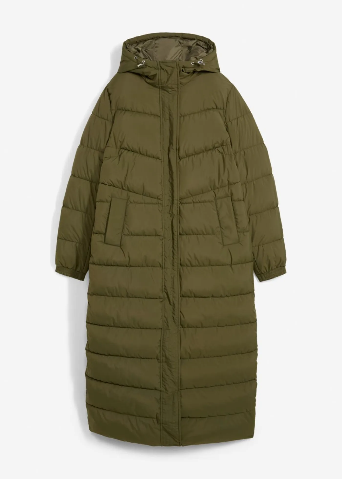 Clearance Abrigo largo guateado con capucha Mujer Chaquetas Y Abrigos