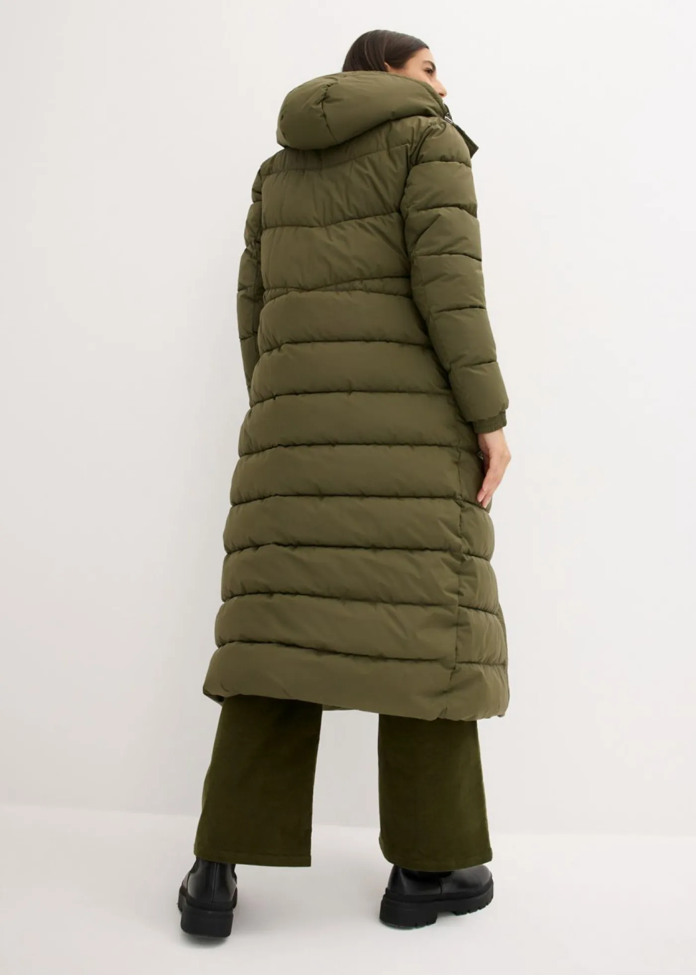 Clearance Abrigo largo guateado con capucha Mujer Chaquetas Y Abrigos