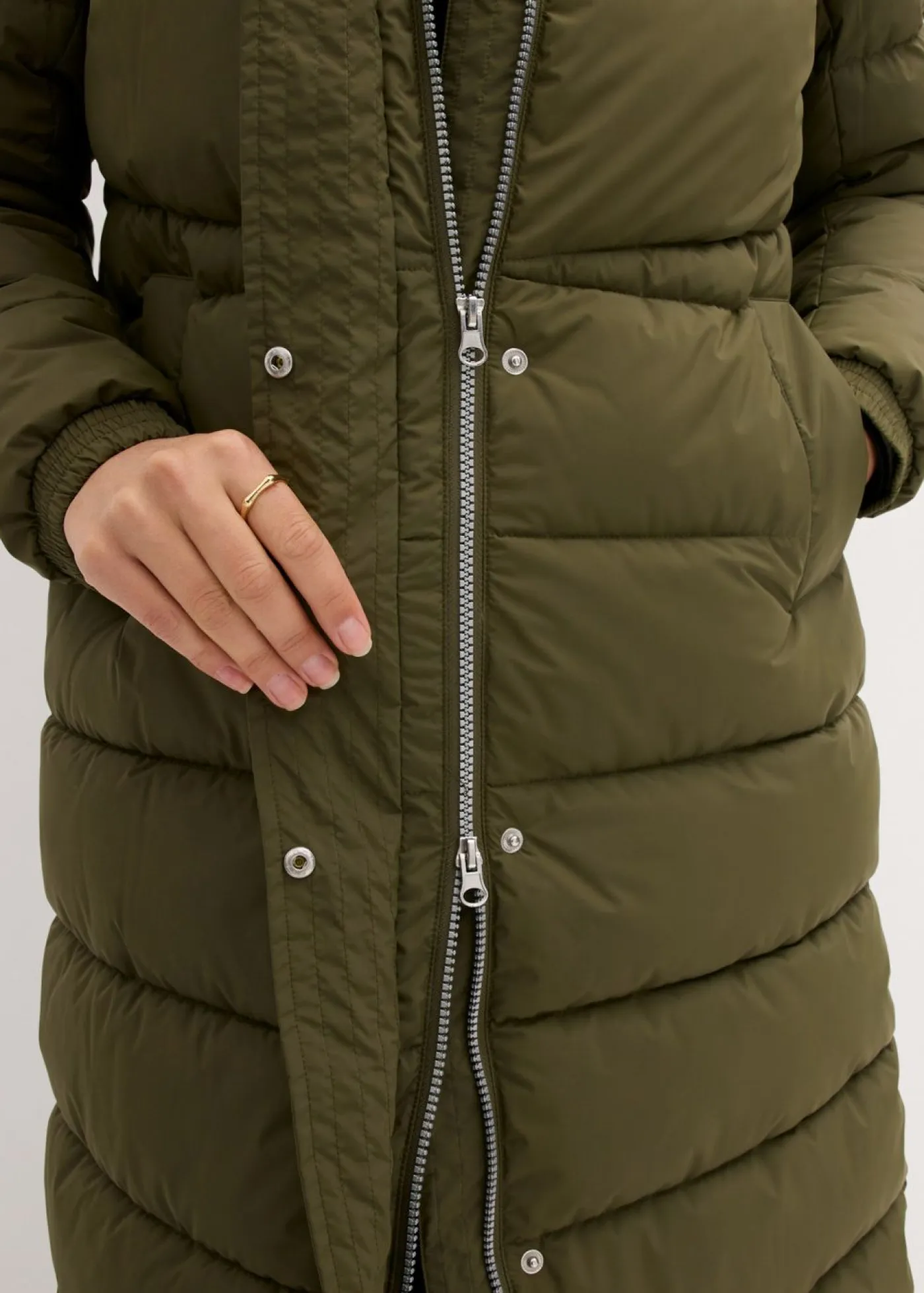 Clearance Abrigo largo guateado con capucha Mujer Chaquetas Y Abrigos