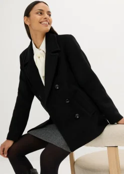 Outlet Abrigo marinero de lana Mujer Premium|Chaquetas Y Abrigos
