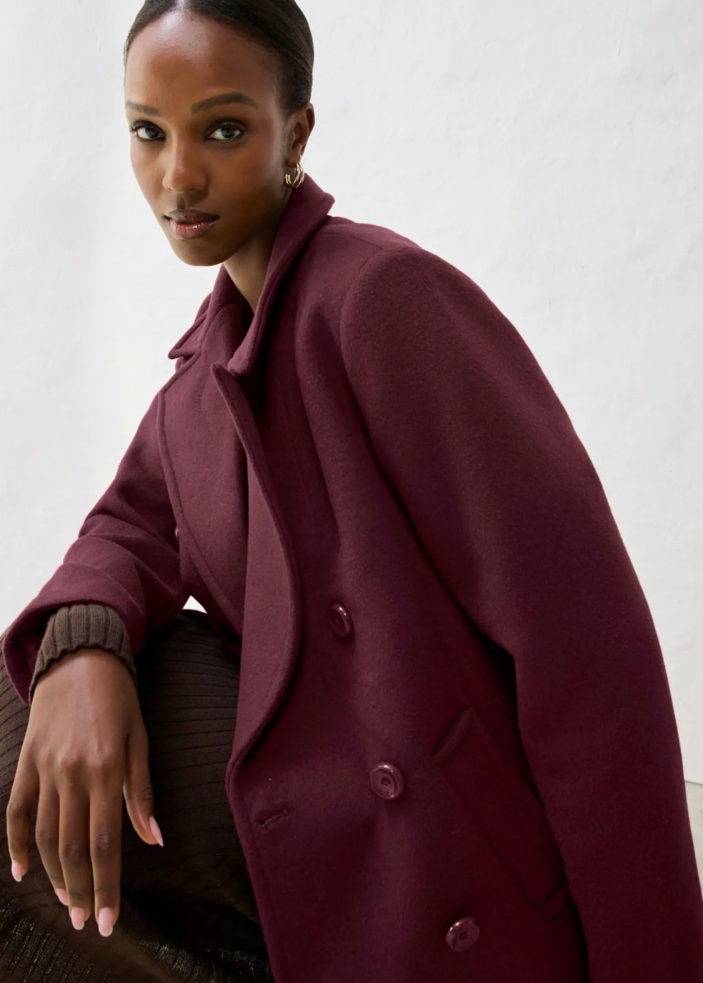 Abrigo marinero de lana Mujer Premium|Chaquetas Y Abrigos